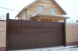 откатные ворота проф.лист